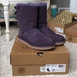Purple Bailey Bow Ugg Boots